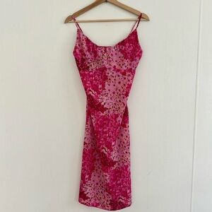 VTG Express pink floral midi dress